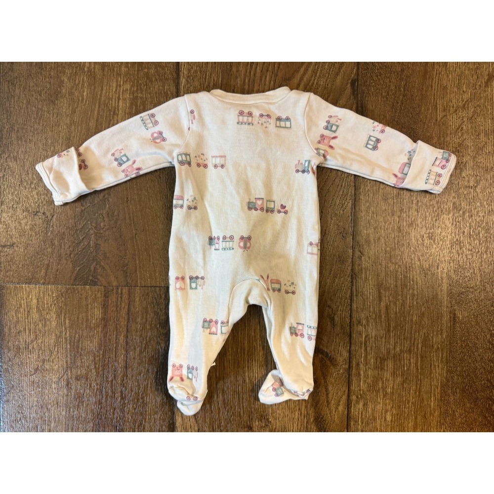 Baby Girl Preemie Clothes Sleeper Outfit Footie 2 Way Zipper Train Bunny Carters - Picture 4 of 7